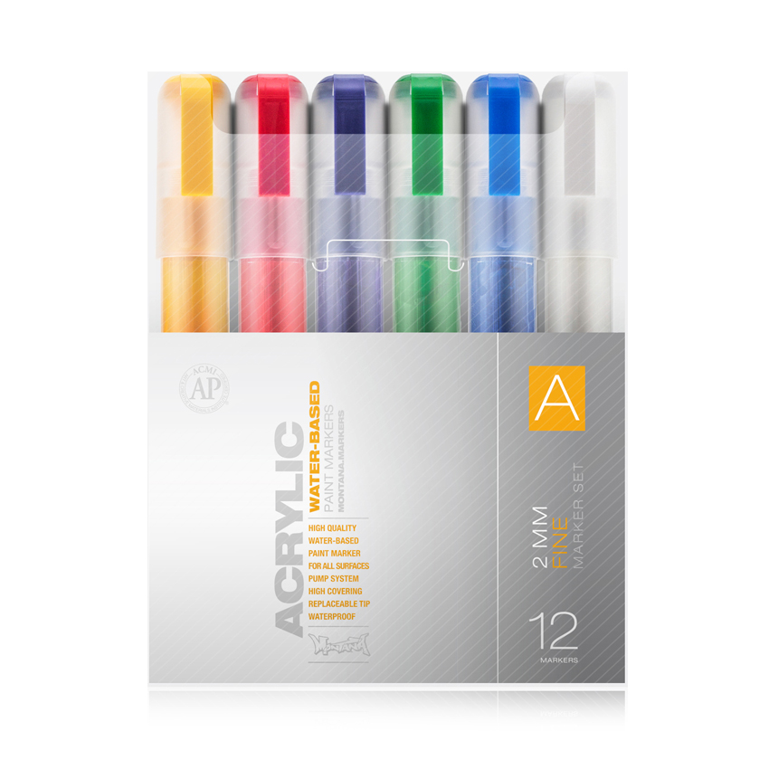 12 Colors Metal Paint Pens-2mm Tip Metallic Marker Pen Set For